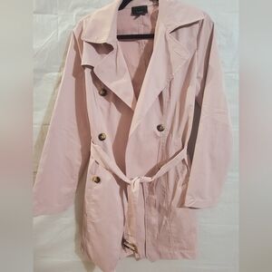NWOT Dusty Pink Bekted Trench Coat